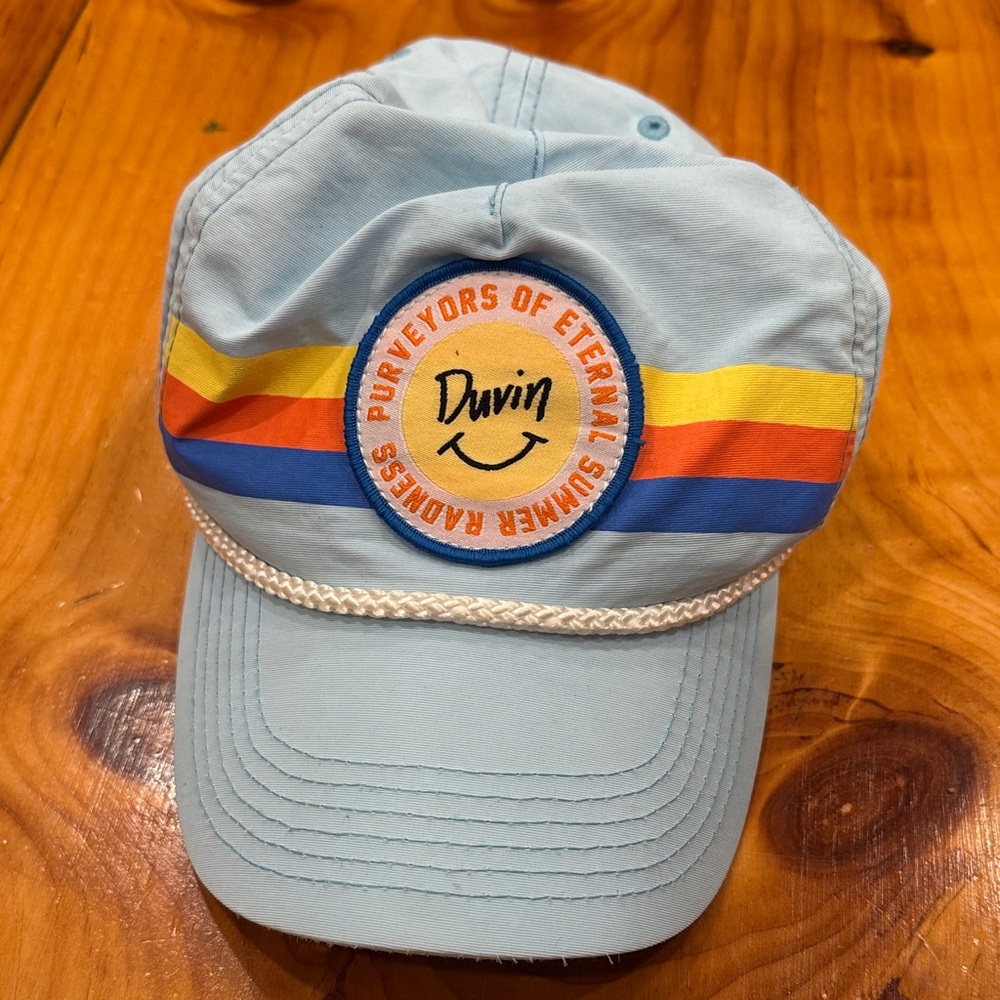 Duvin Light Blue Cap with Multicolor Stripes
